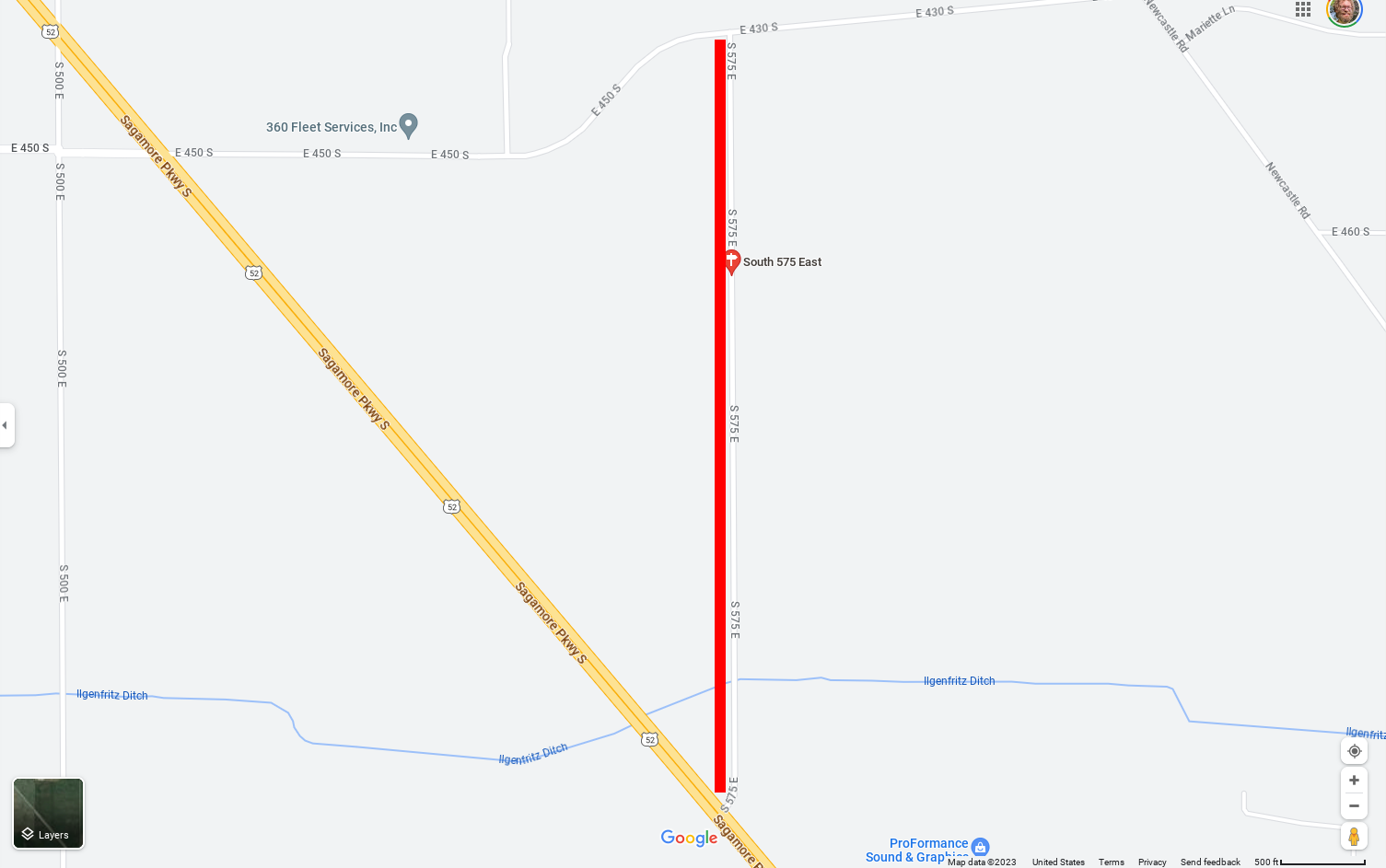 Tippecanoe County, Indiana: US 52 Lane Restrictions from CR 450 E to CR 575 E