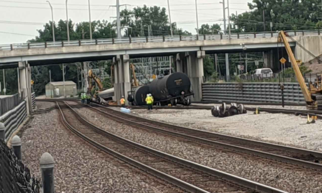 Lafayette, Indiana:  Four Tanker Train Derailment