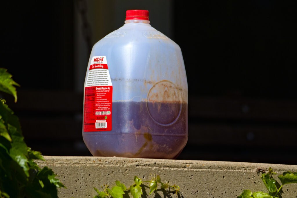 Nasty looking BORG jug abandoned on a porch ledge during Purdue's Grand Prix weekend